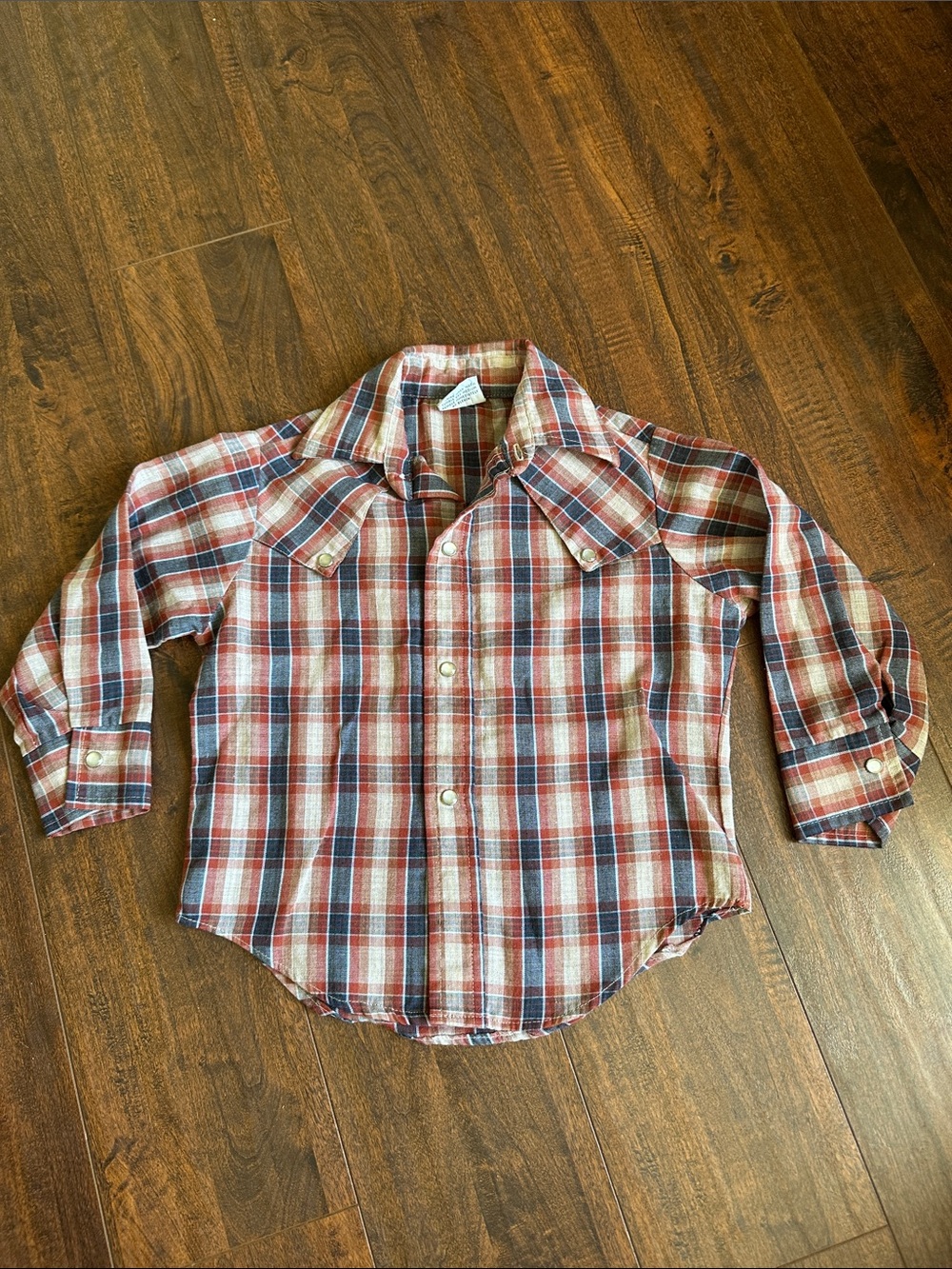 Billy The Kid Boys Red and Blue Plaid Button-Down Shirt